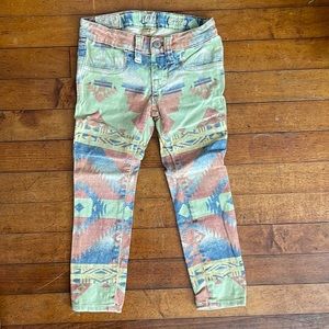 Girl 4/4T RL Polo distressed Aztec print skinny jeans